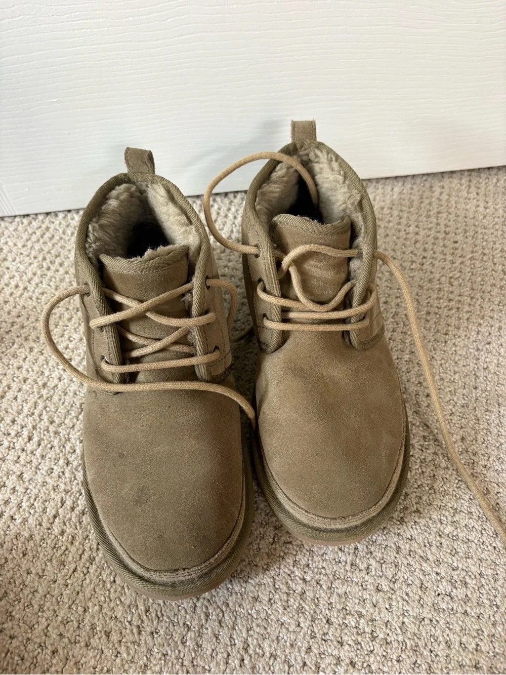 Ugg Cozy Tan Suede Ankle Boots with Plush Lining